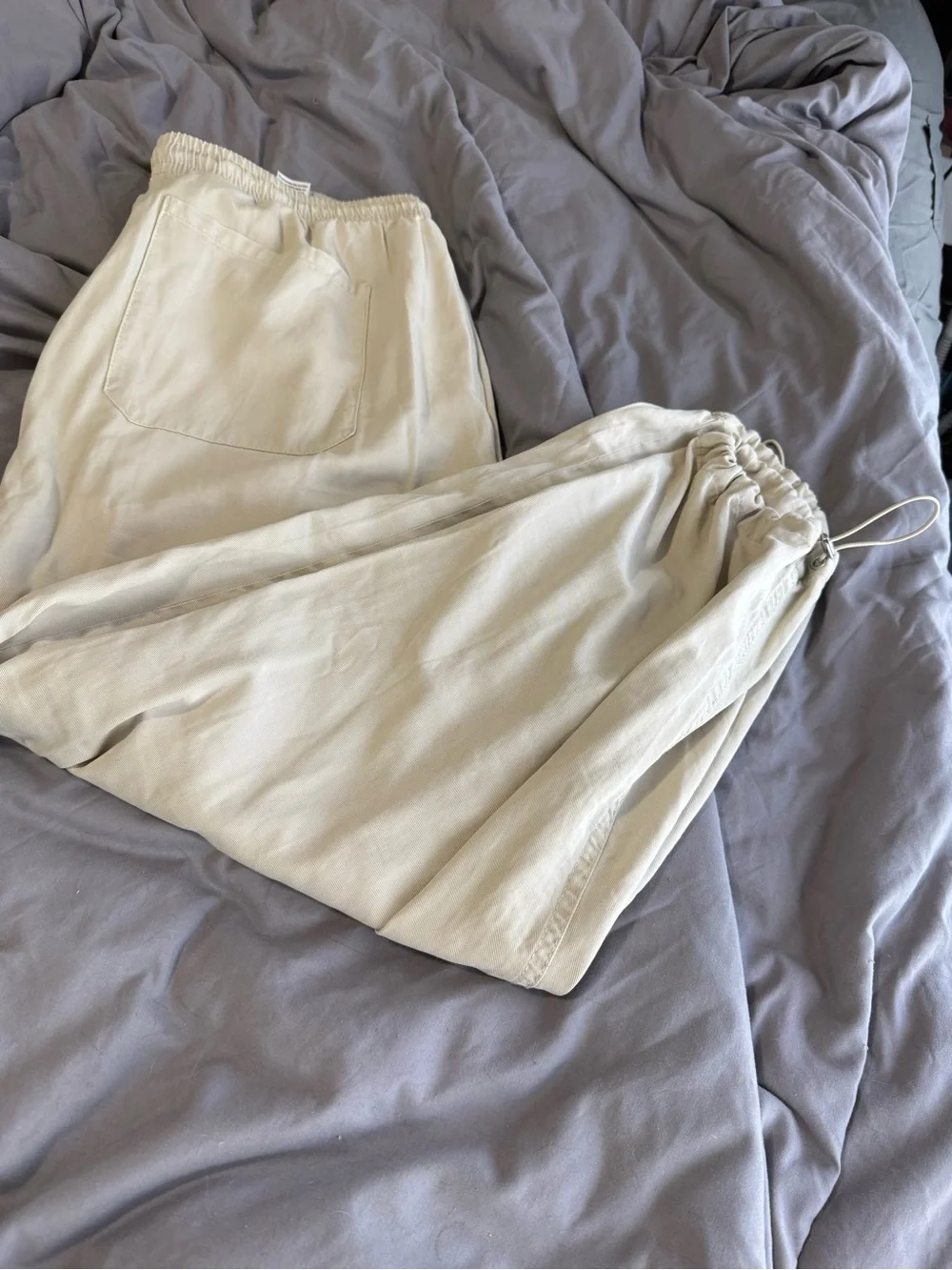 Time and Tru Women Khaki Elastic Waist Pants - Khaki - Picture 3 of 8